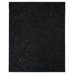 Alfombra negra contemporánea Chevron Hand Made 8' 0" x 10' 0