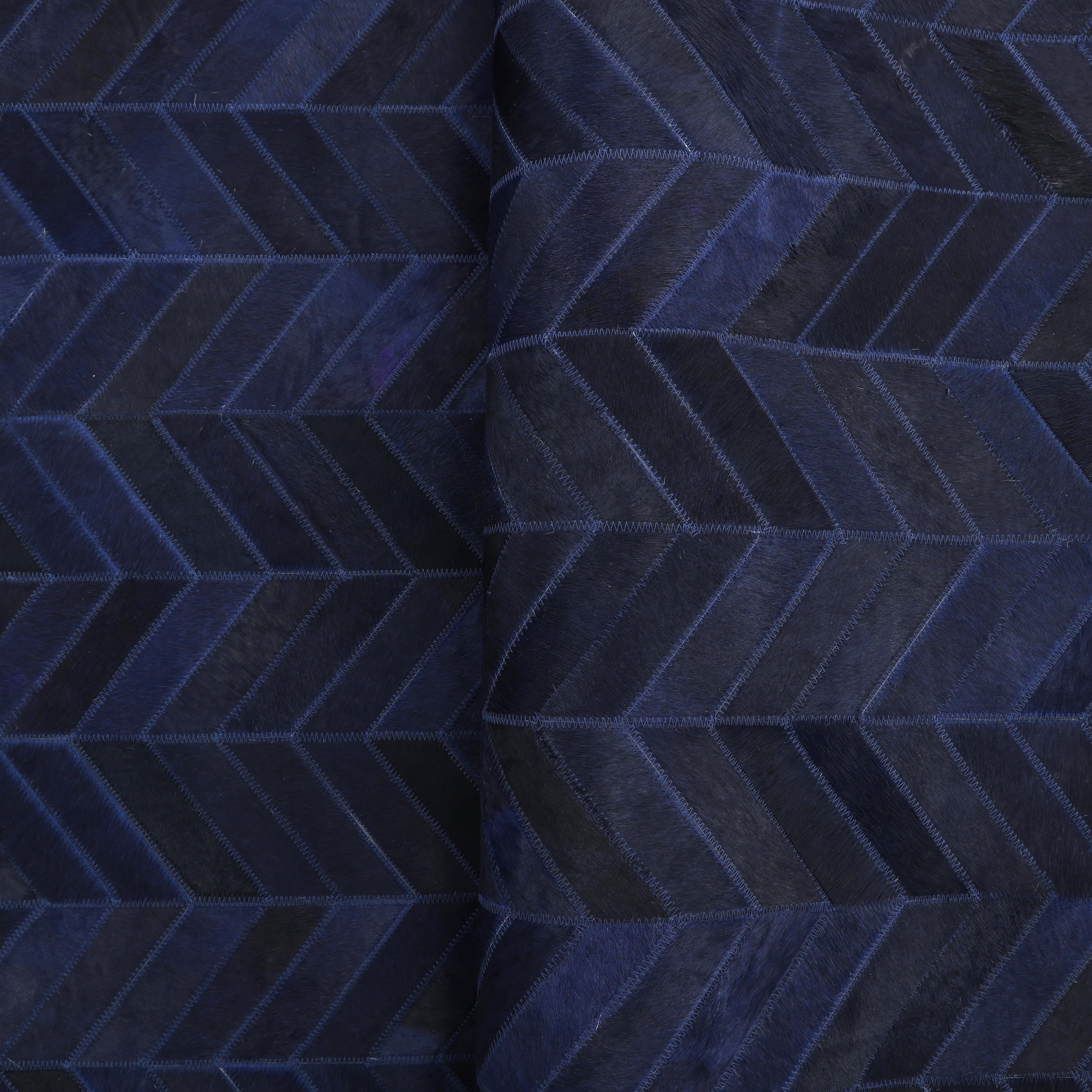 Contemporary Chevron Hand Made Blue Area Rug 3' 0