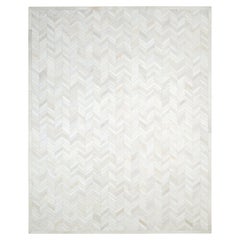 Tappeto d'area Chevron Contemporaneo Hand Made Avorio 3' 0" x 5' 0"