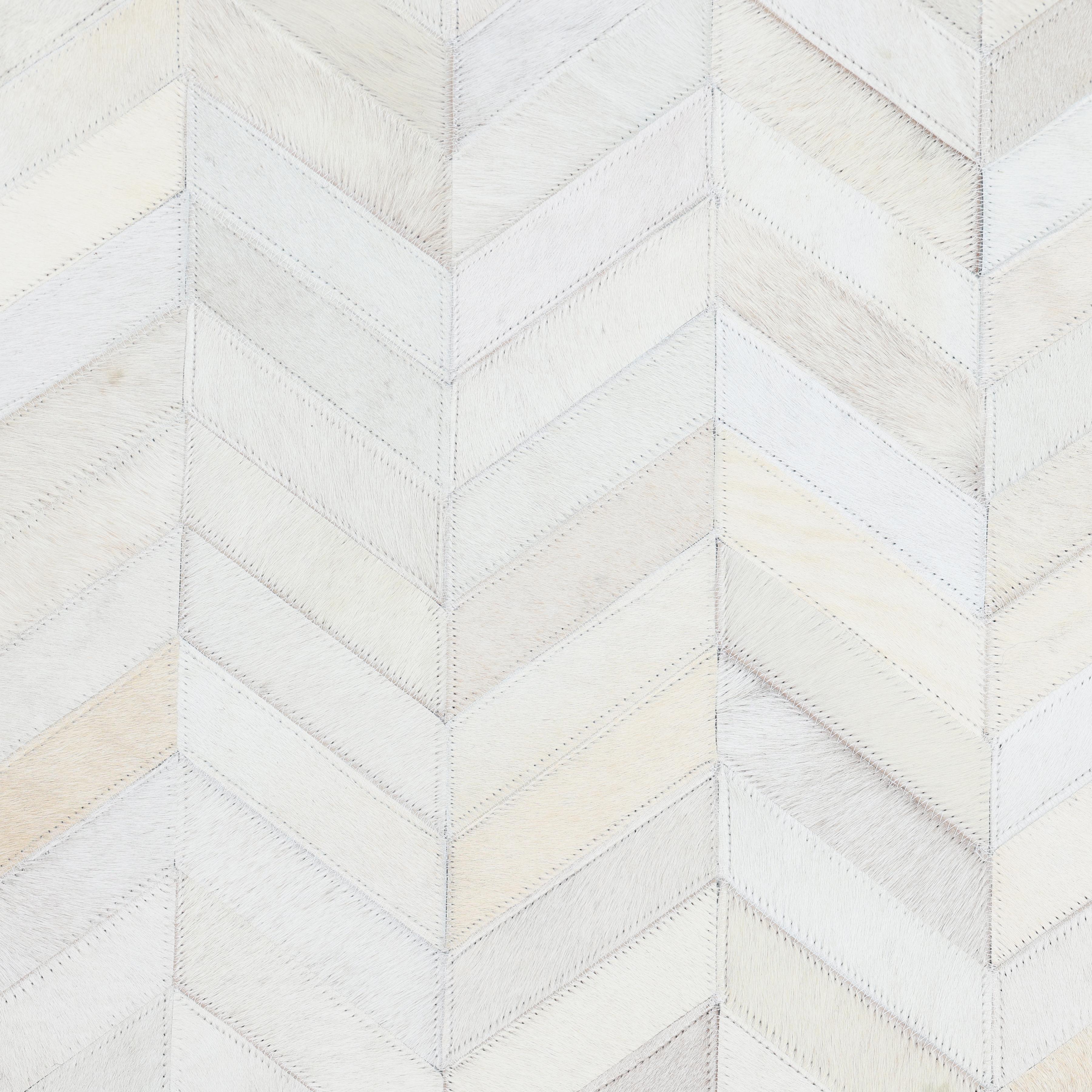 Modern Contemporary Chevron Hand Made Ivory Area Rug 5' 0