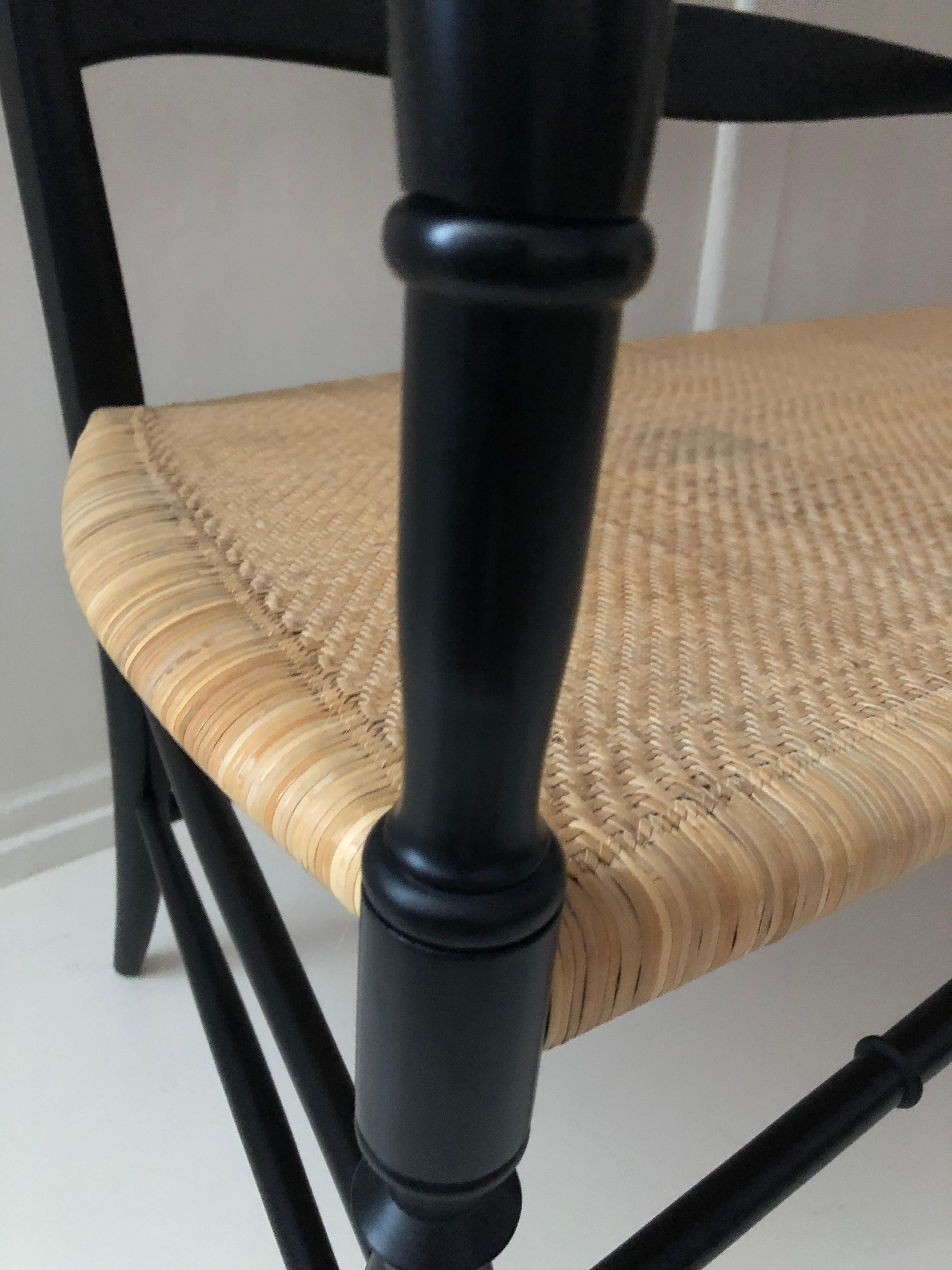 Contemporary Chiavari Bench in Lacquered Wooden Frame and Rattan Seat, Italy In Good Condition In Copenhagen K, DK