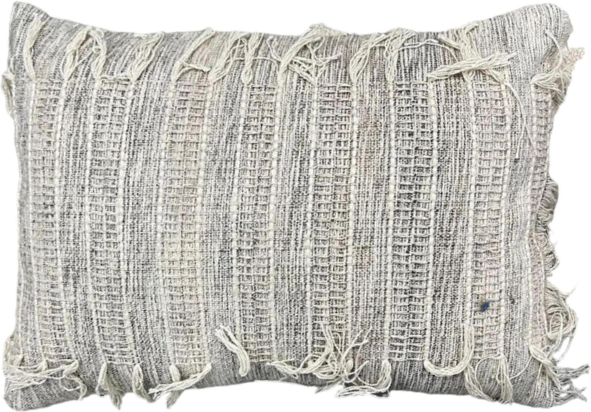 Moderno Cuscino chic contemporaneo in lana e cotone grigio in vendita