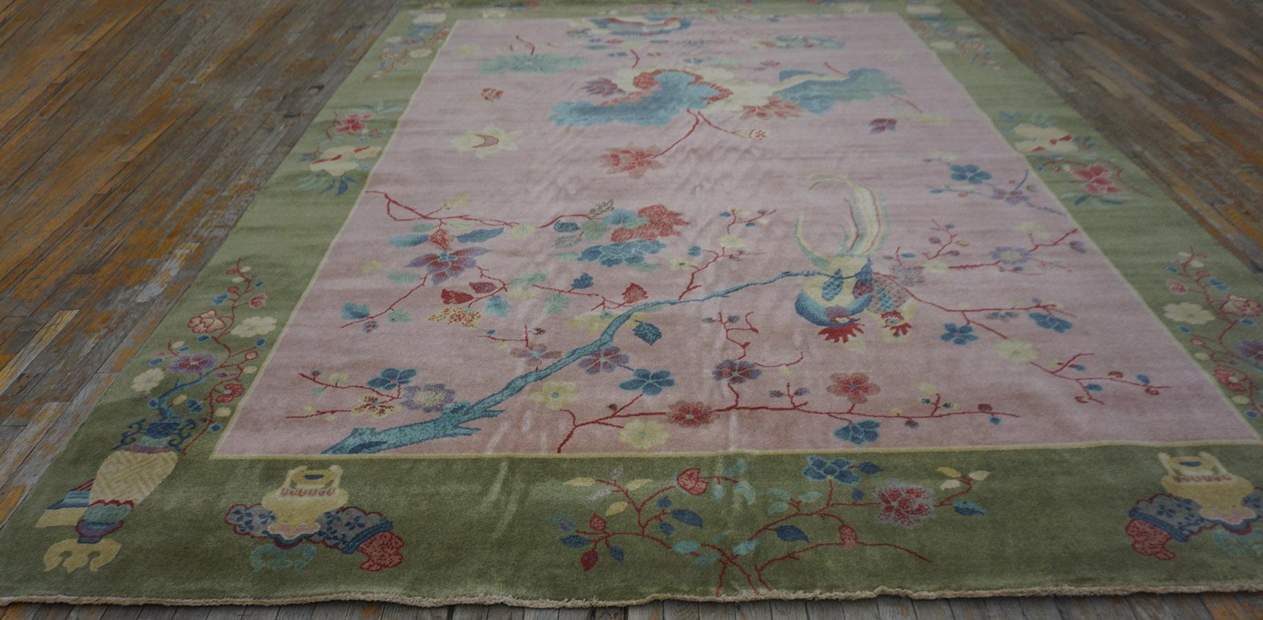 Indian Contemporary Chinese Art Deco Style Carpet ( 8'10