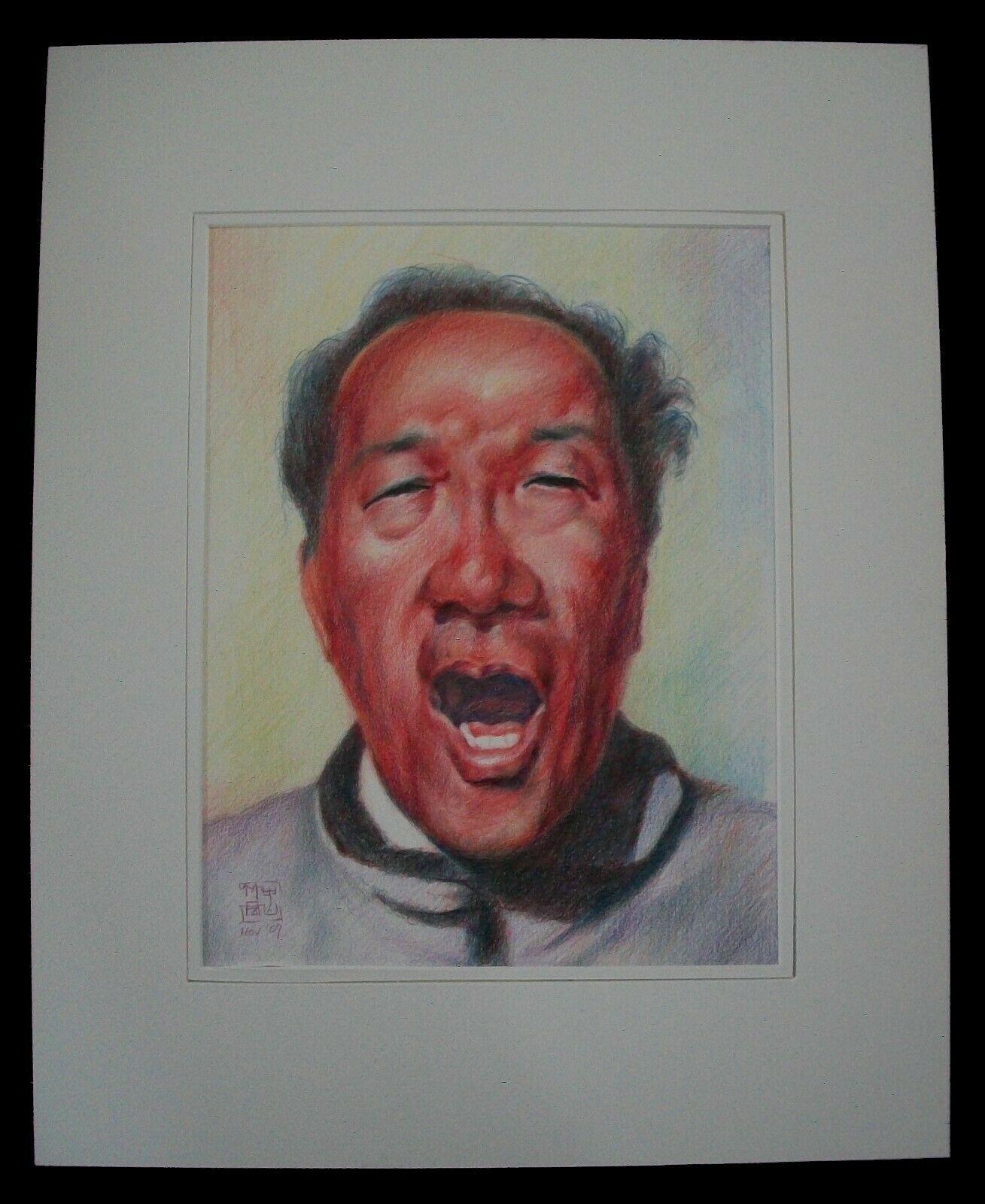 Contemporary Chinese Avant-Garde Colored Pencil Portrait, Signed, Circa 2007 For Sale 4