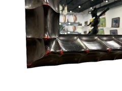 Contemporary Chinese Rich Lacquered Carved Wood Frame Mirror by Holly Hunt