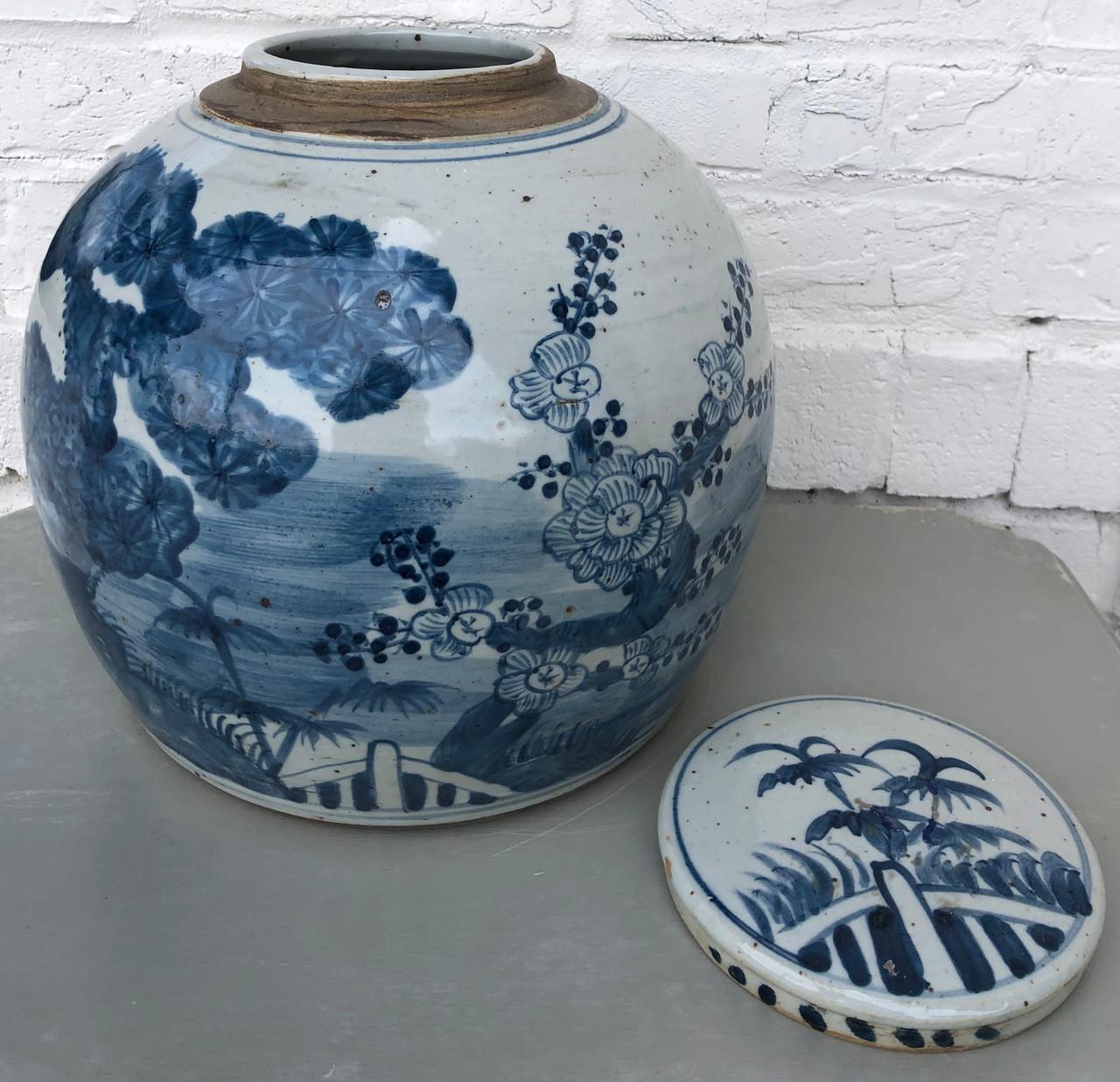 Contemporary Chinoiserie Lidded Ginger Jar 1