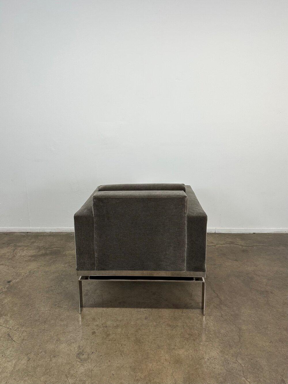 Contemporary Chrome and Mohair Lounge Chair by Martin Bratrud Series One 3