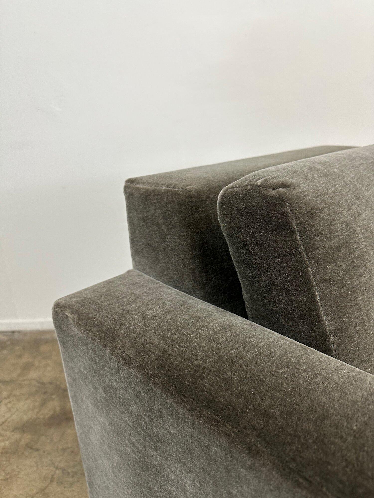 Contemporary Chrome and Mohair Lounge Chair by Martin Brattrud Series One 2