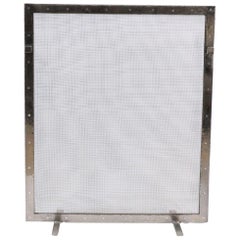 Contemporary Chrome Fire Screen with a Vintage Feeling