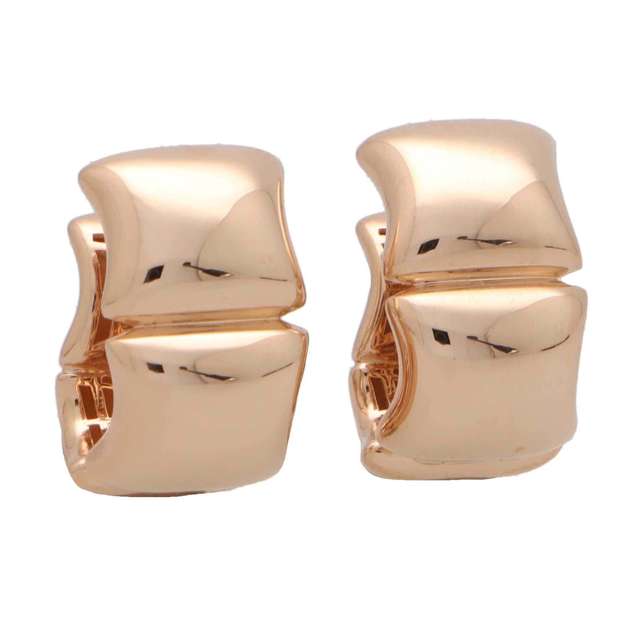Zeitgenössische klobige Ohrringe aus 18k Rose Gold für Damen oder Herren im Angebot