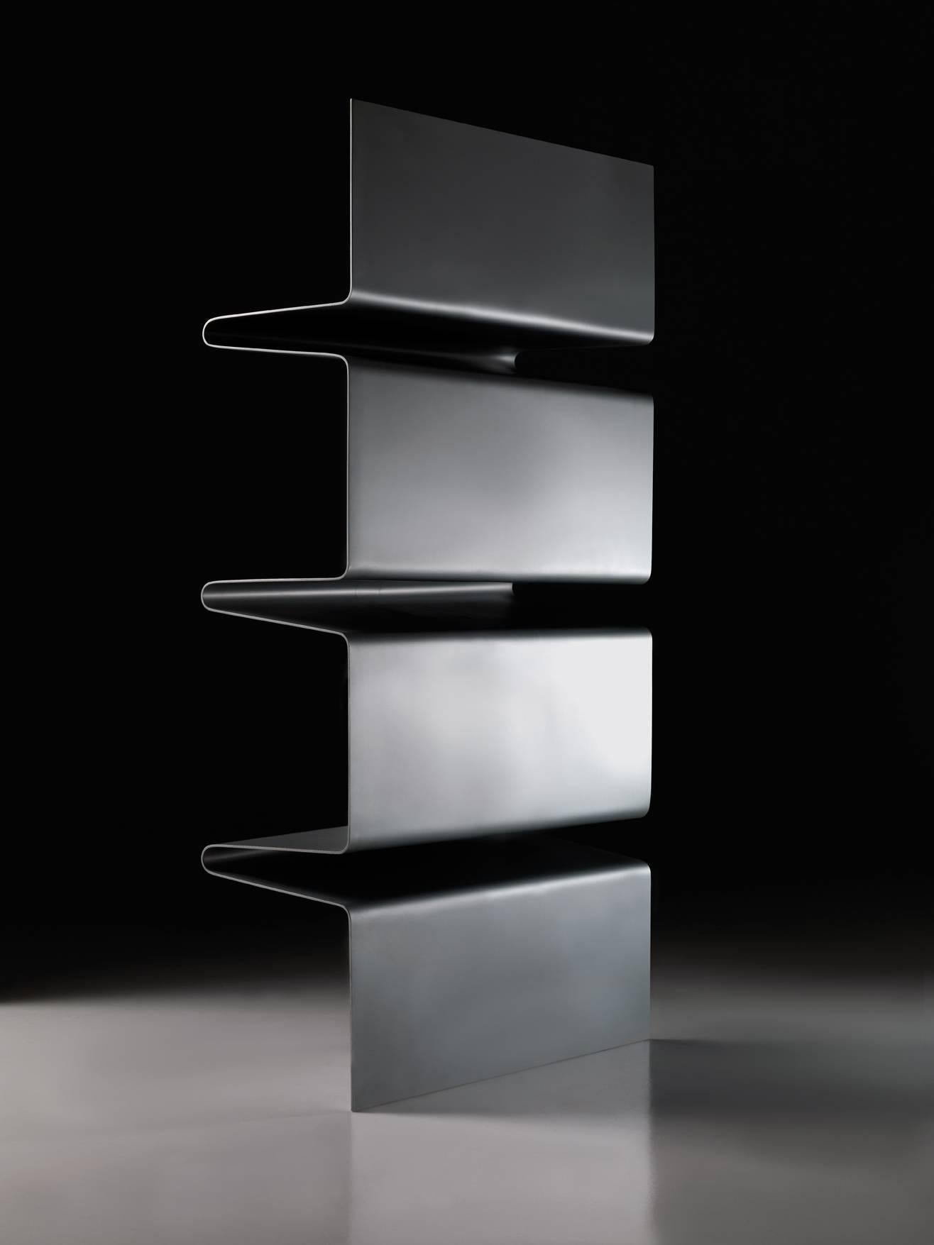 Modern Contemporary Cioccolata Bookshelf in Aluminium by Altreforme For Sale