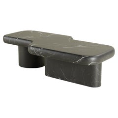 Contemporary Circuit Black Monterrey Marble High Coffee Table