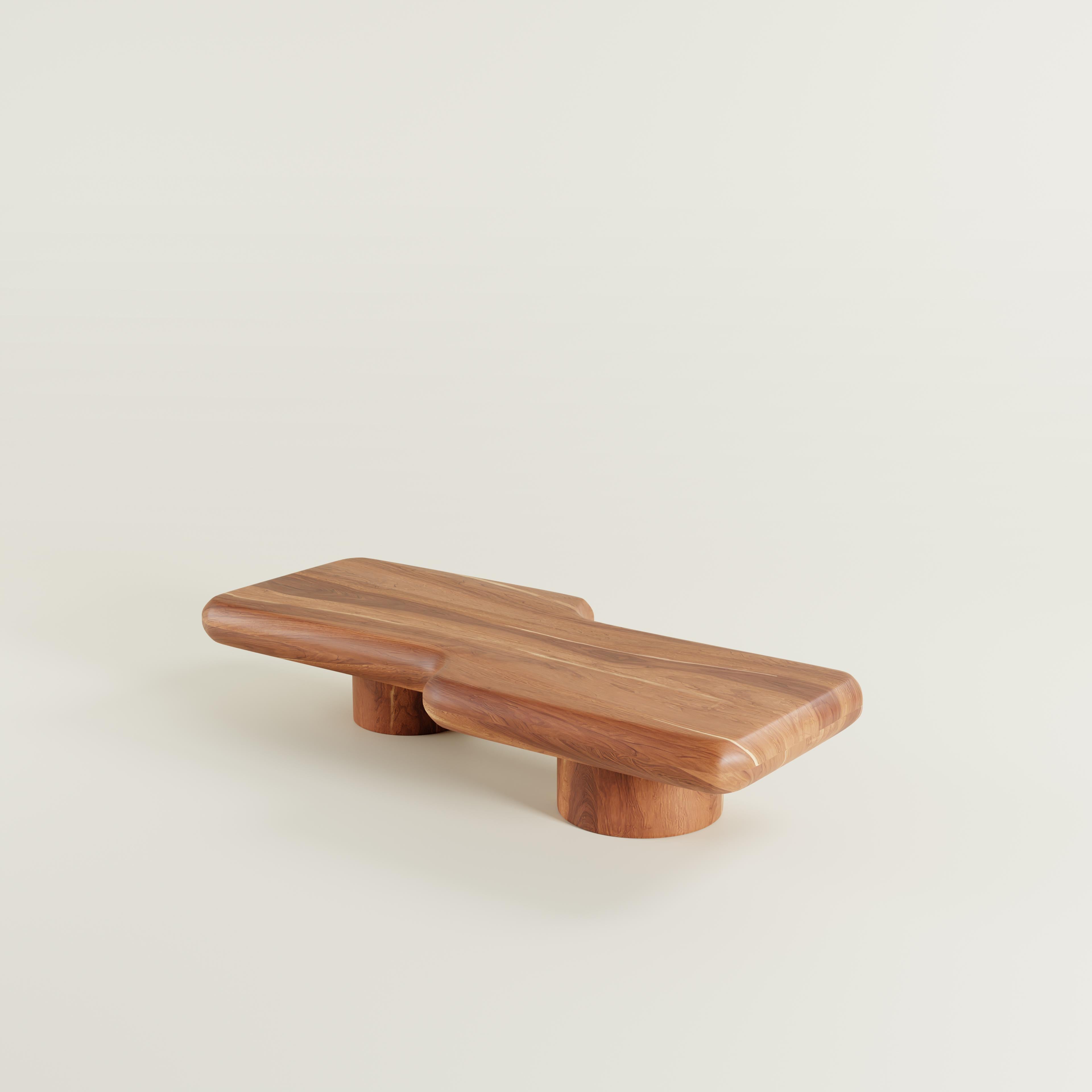 Modern Contemporary Circuit Parota Wood Coffee Table Set For Sale