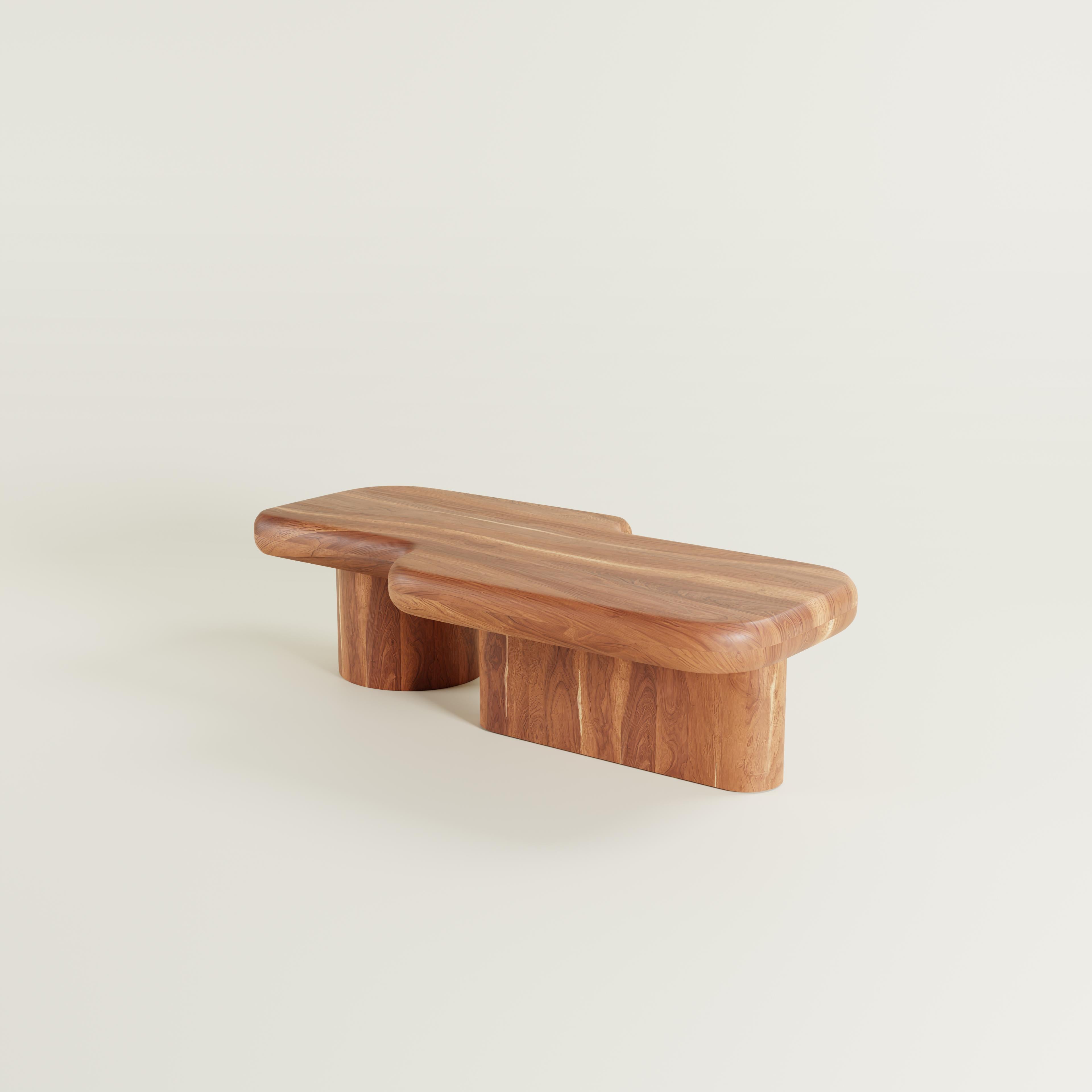 Mexican Contemporary Circuit Parota Wood Coffee Table Set For Sale