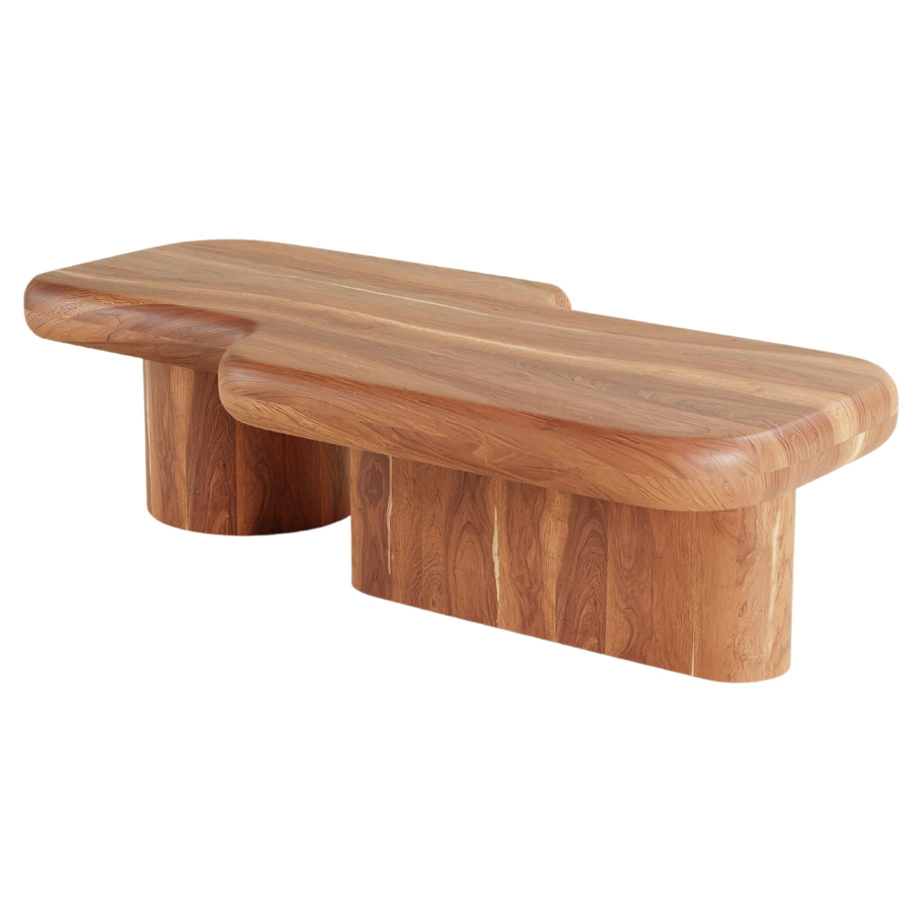 Contemporary Circuit Tzalam Wood High Coffee Table  For Sale