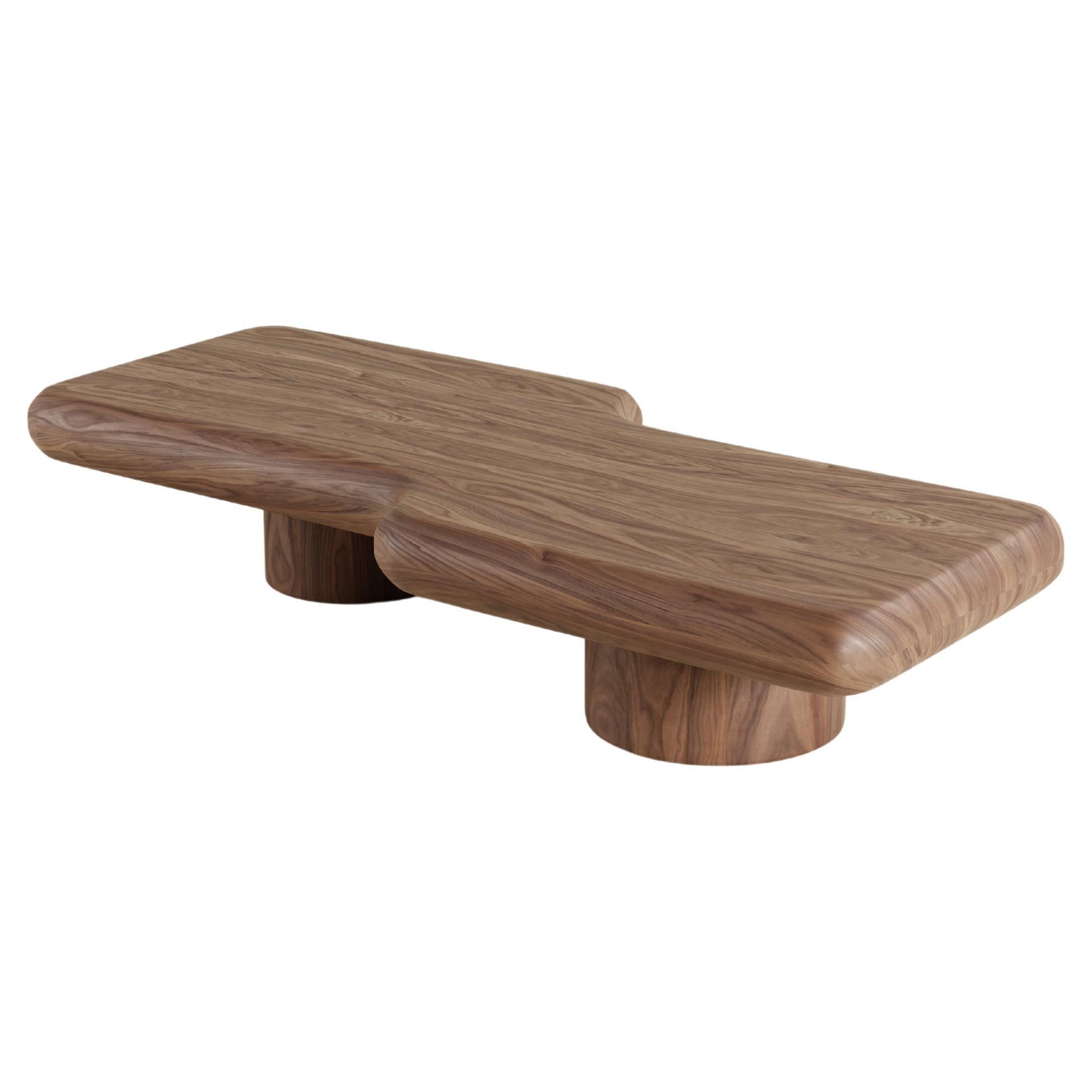 Contemporary Circuit Walnut Low Coffee Table  For Sale