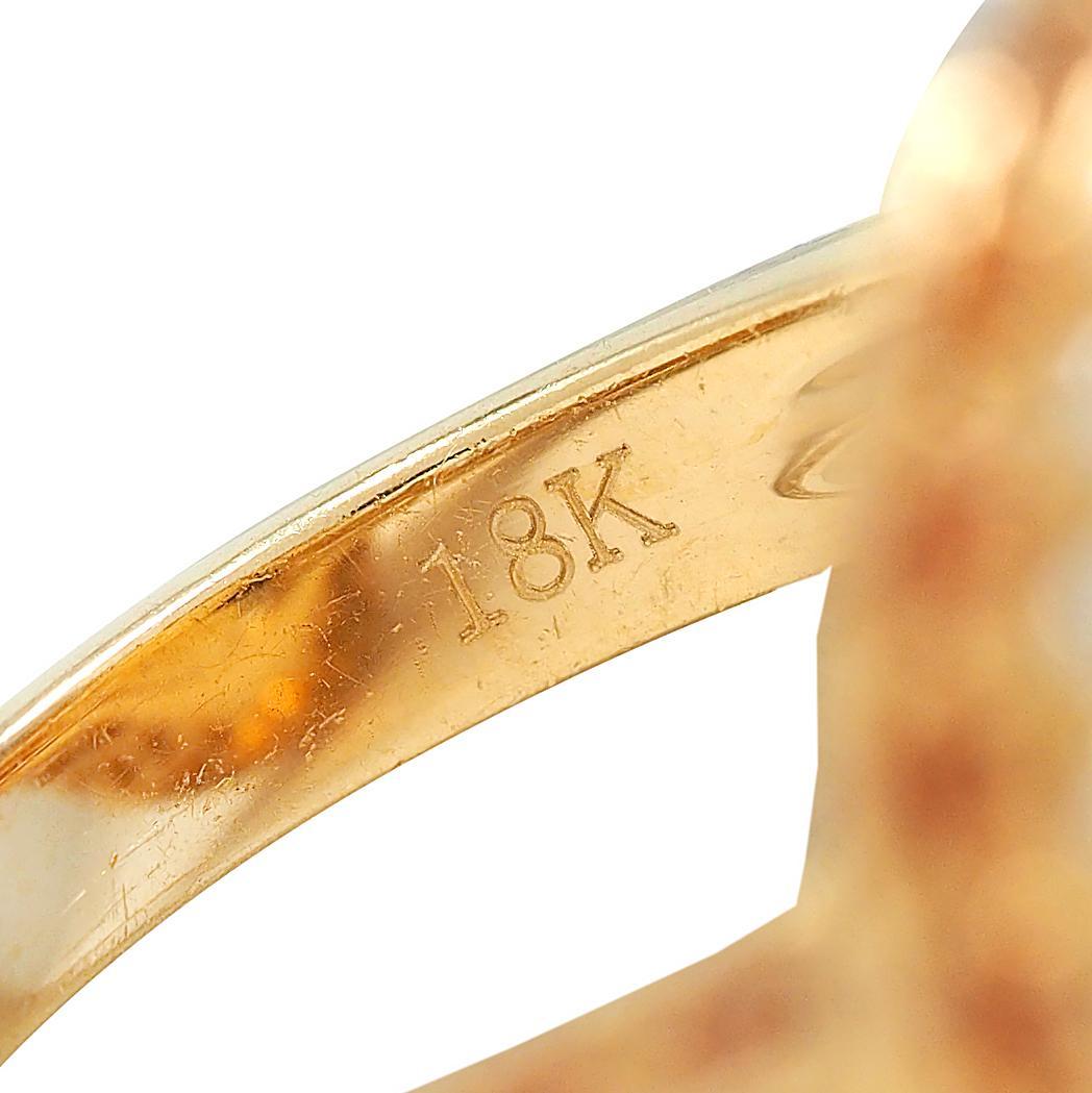 Zeitgenössischer Citrin Diamant Saphir 18 Karat Gelbgold Cocktail Ring im Angebot 5