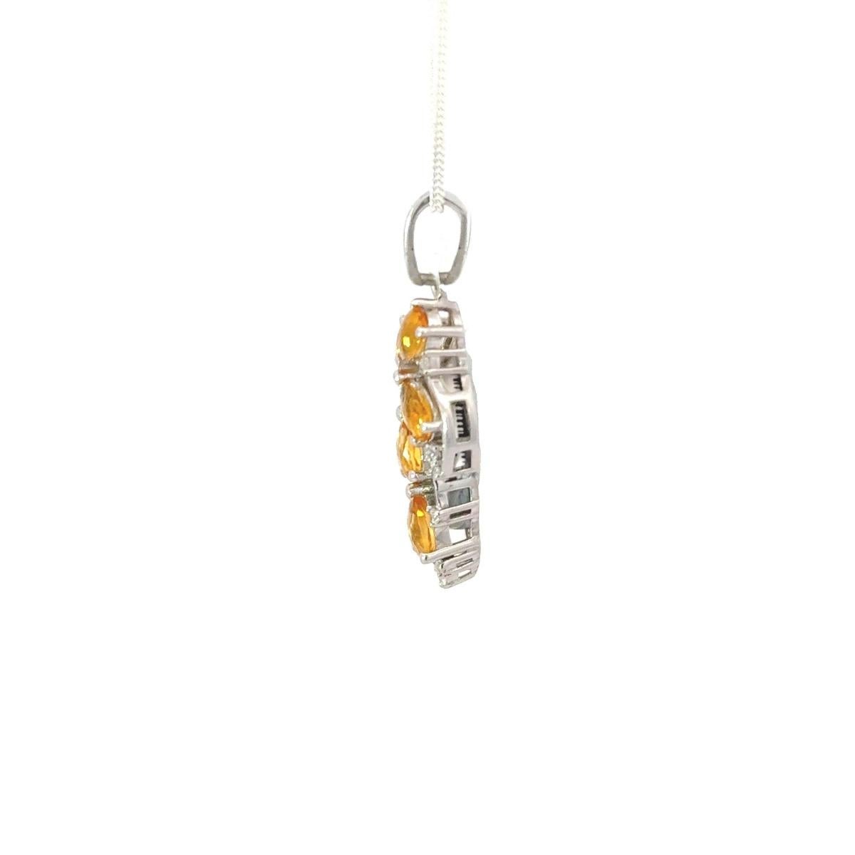 Contemporary Citrine Pear Gemstone Infinity Pendant for Her in Silver Jewelry For Sale 3