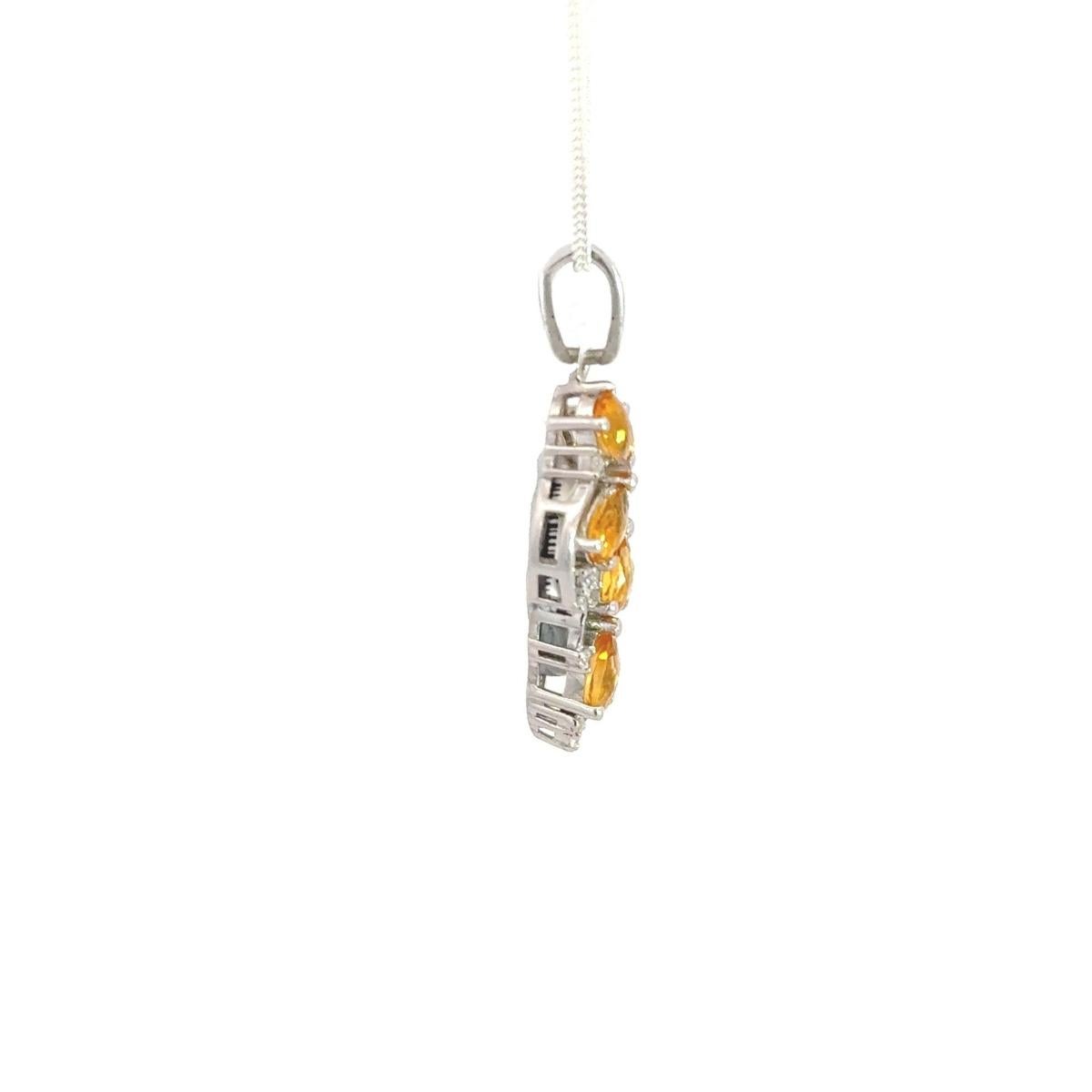 Contemporary Citrine Pear Gemstone Infinity Pendant for Her in Silver Jewelry For Sale 4