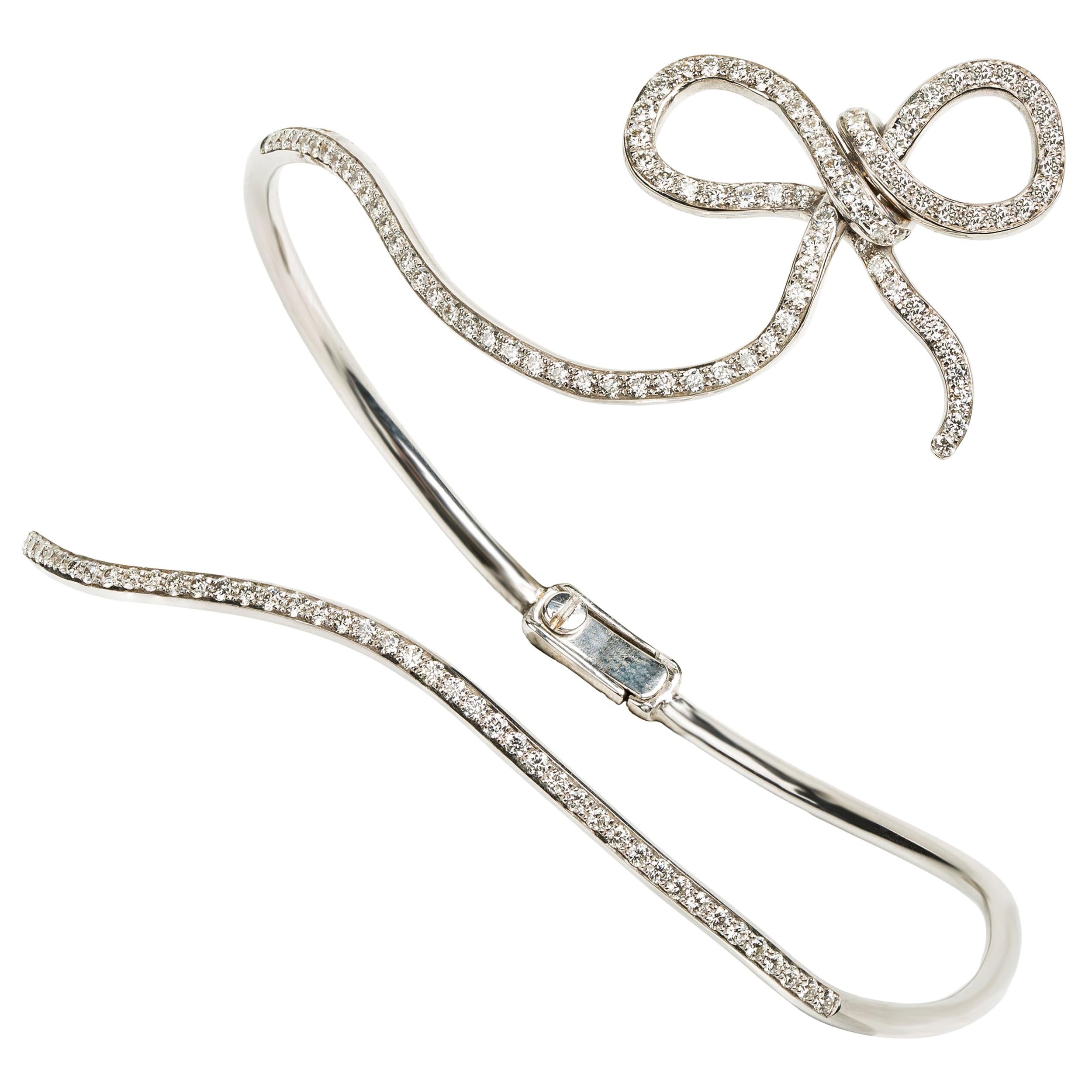 Rosior one-off Diamond Clamper Bracelet set in White Gold
