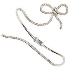 Contemporary Clamper Bracelet in 19.2 Karat White Gold and Diamonds