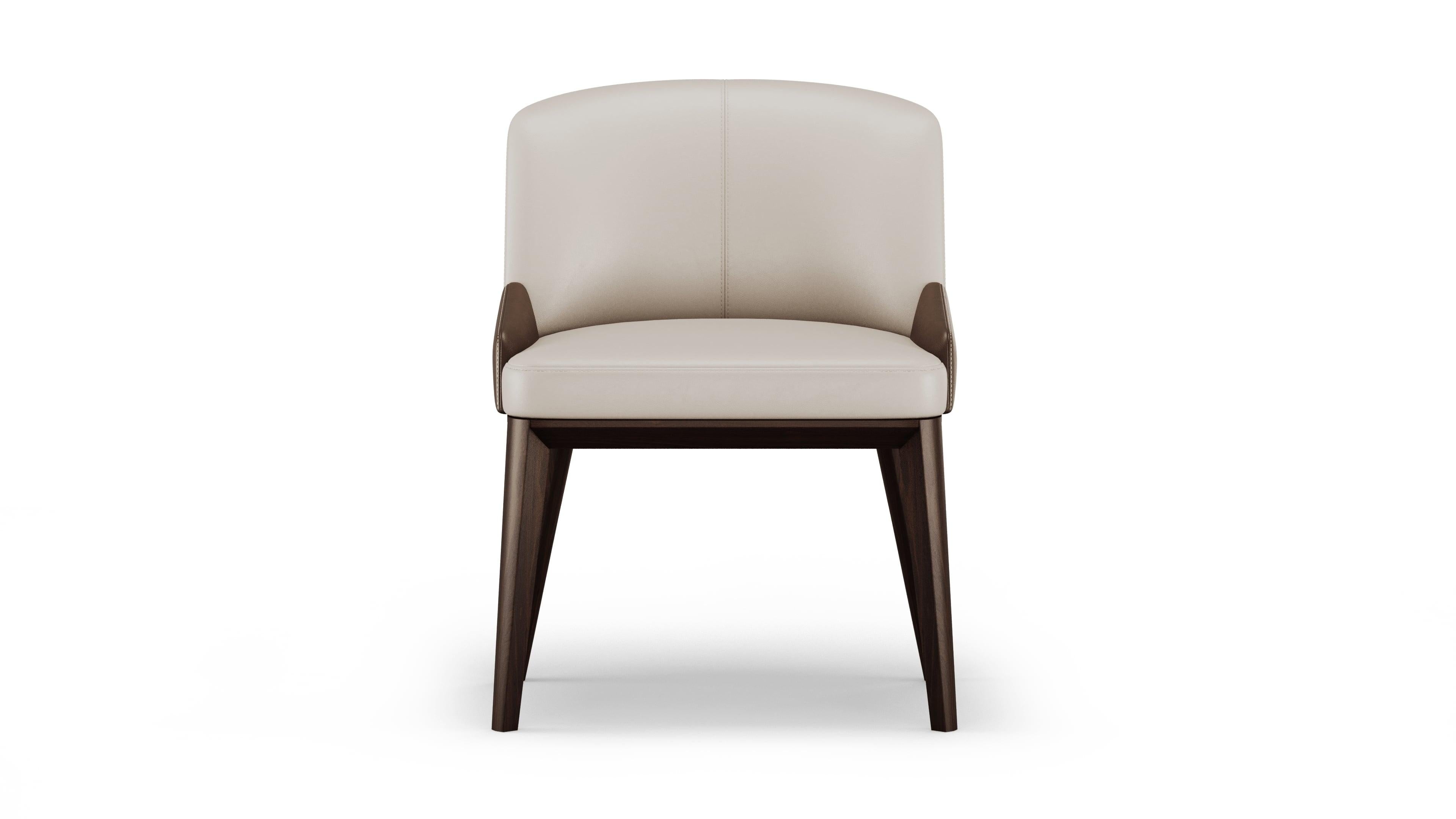 Portuguese Contemporary Clara Chair in Dark Walnut For Sale