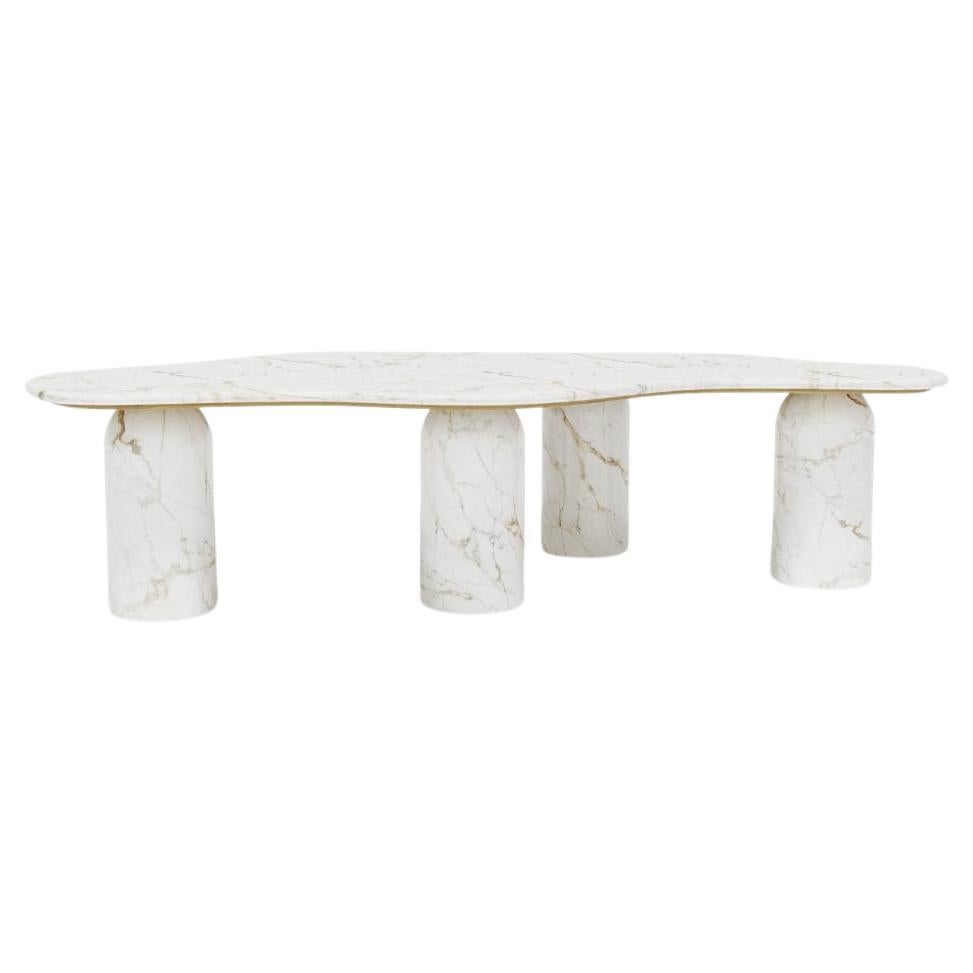 Contemporary Classic Calacatta Gold Marble Table Big by Masquespacio For Sale