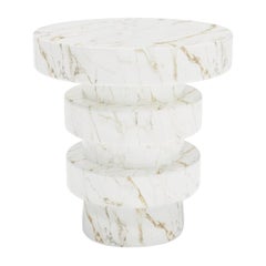 Contemporary Classic Calacatta Gold Marble Table Small by Masquespacio