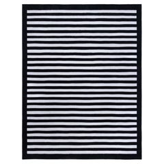 Contemporary Classic Striped Black and White Rug by Doris Leslie Blau