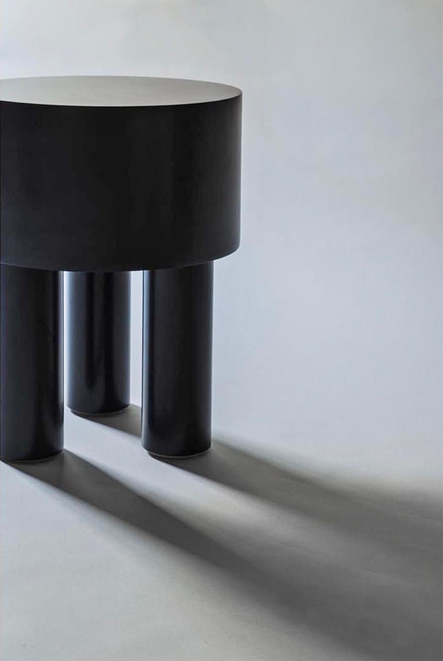 Contemporary Clay Jesmonite Side Table, Pilotis 3 legs by Malgorzata Bany For Sale 2