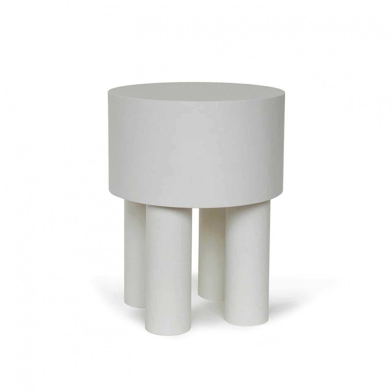 Contemporary Jesmonite Side Table - Pilotis by Malgorzata Bany.

Inspired by support columns that lift a building above ground or water. Each piece is formed using a mould made of paper, used only once, making each piece unique. Available in