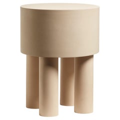 Contemporary Clay Jesmonite Side Table, Pilotis 4 Legs by Malgorzata Bany