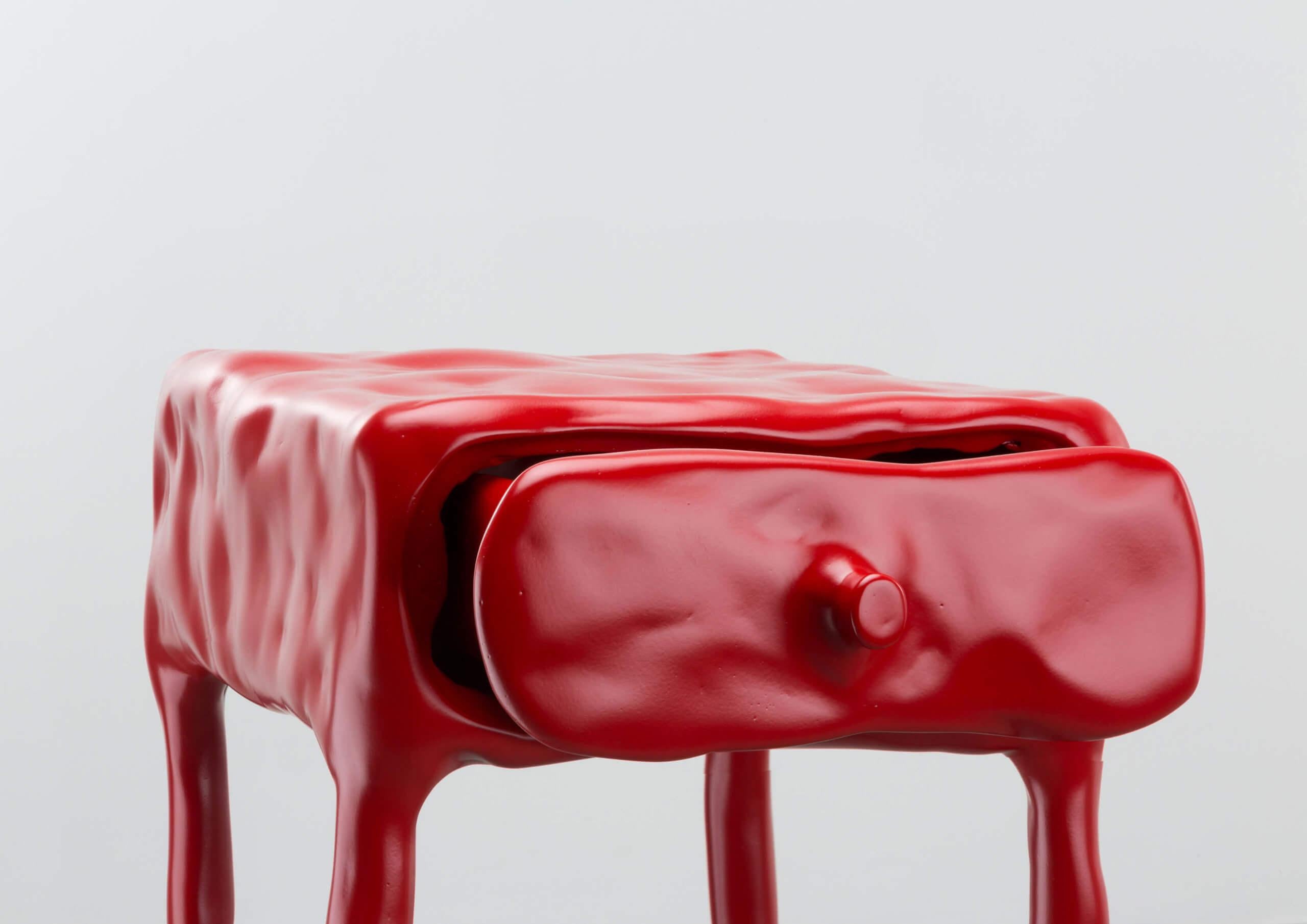 Moderne Table en terre cuite contemporaine avec tiroir par Maarten Baas en vente
