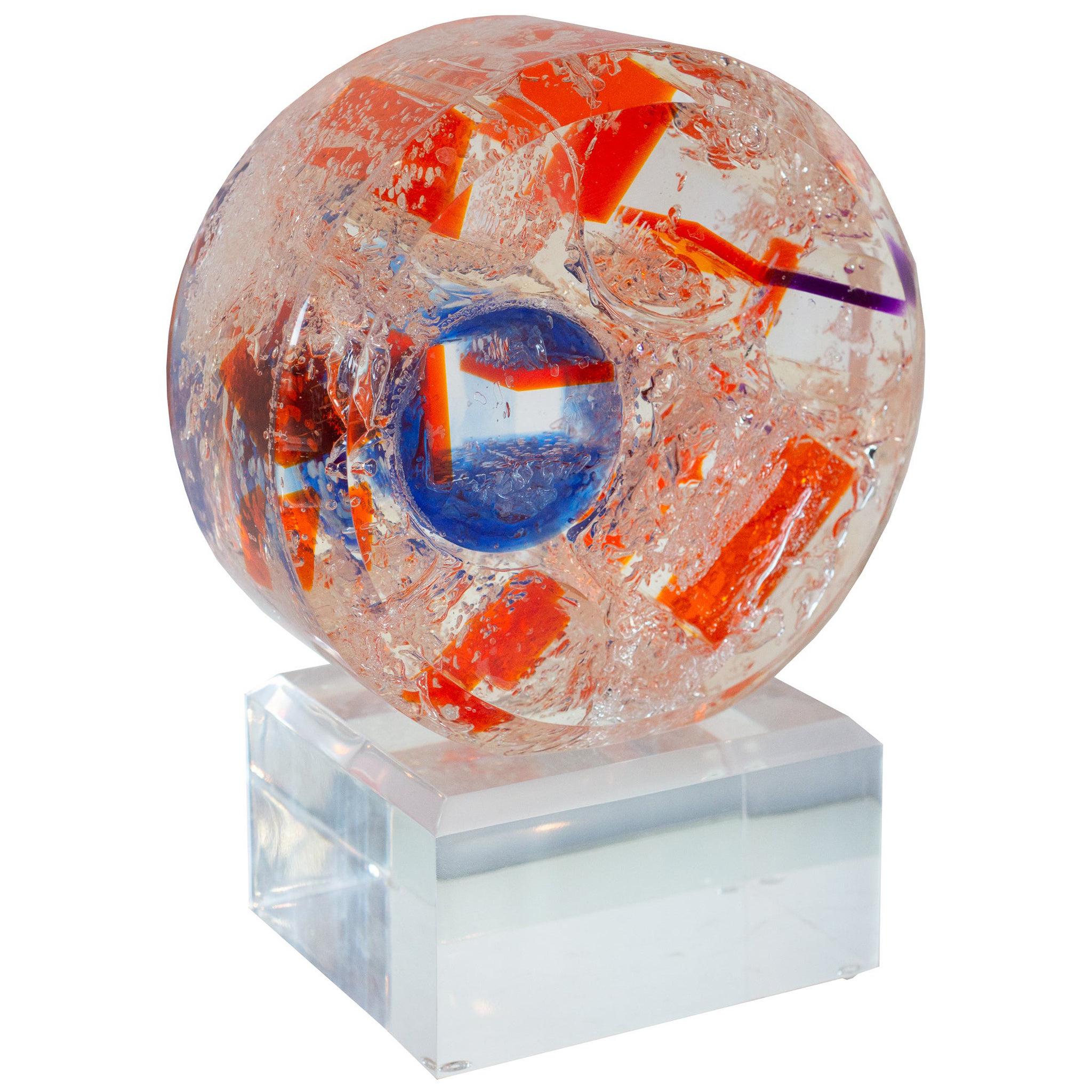 Funky Acrylic Sphere Sculpture For Sale at 1stDibs wood and resin