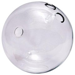 Sculpture décorative en verre transparent représentant une boule de bowling, faite à la main, pour clients de l'UE, en stock