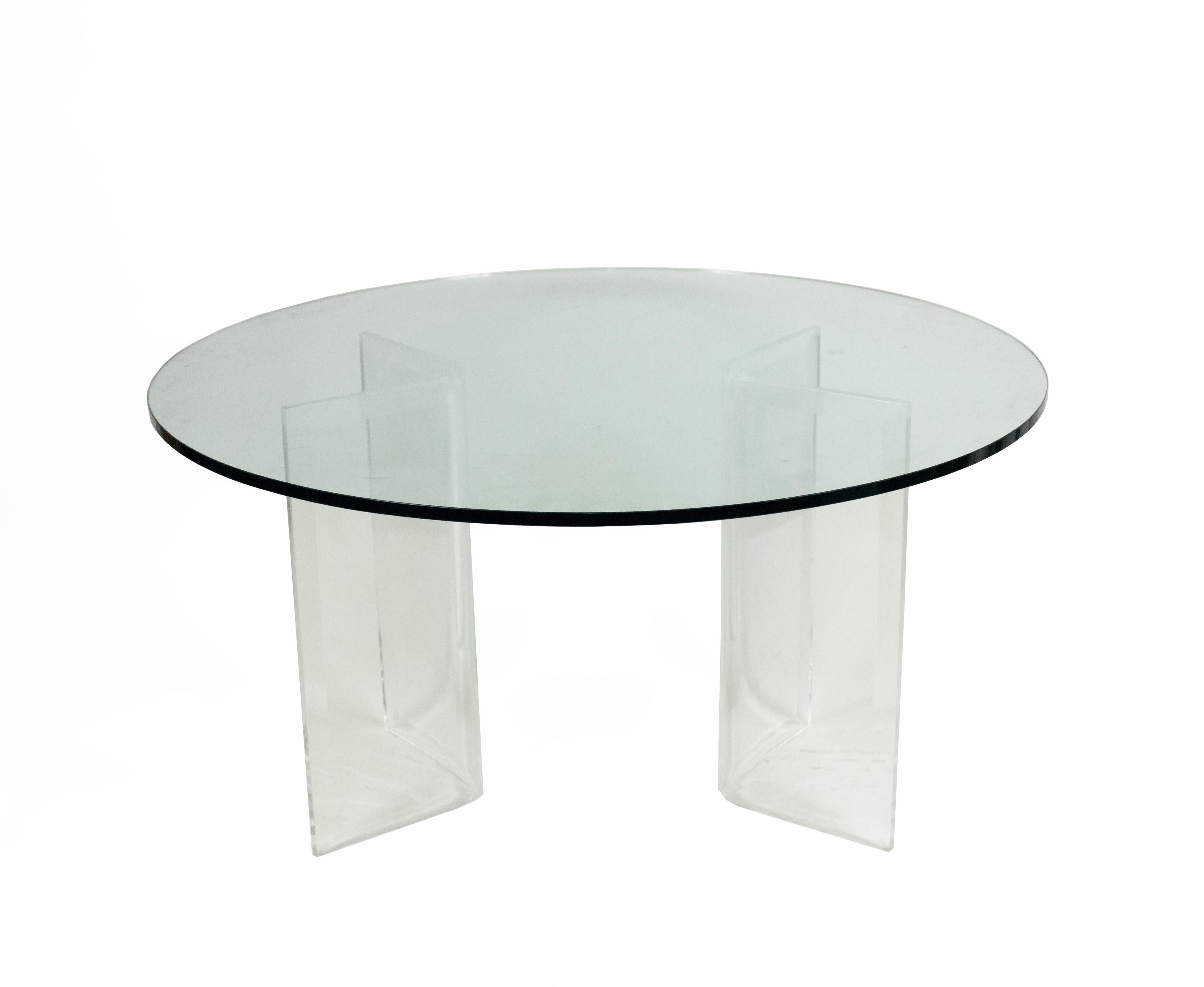 Contemporary Clear Glass Dining Table For Sale 1