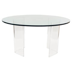 Tavolo da pranzo contemporaneo in vetro trasparente