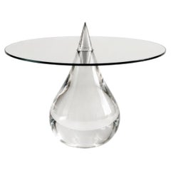 Contemporary Clear Resin Drop Coffee Table with Glass Top by Sergio Vulpe