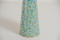 Contemporary Cloisonné Conical Table Lamp in Azure Design by Robert Kuo