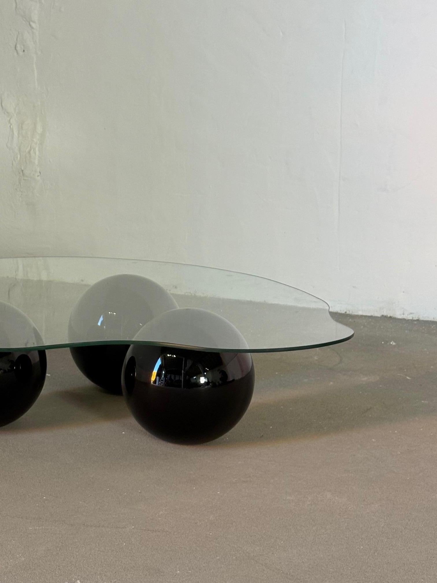 Polonais Chaise longue AGE en polycarbonate noir avec assise en cuir intégrée en vente