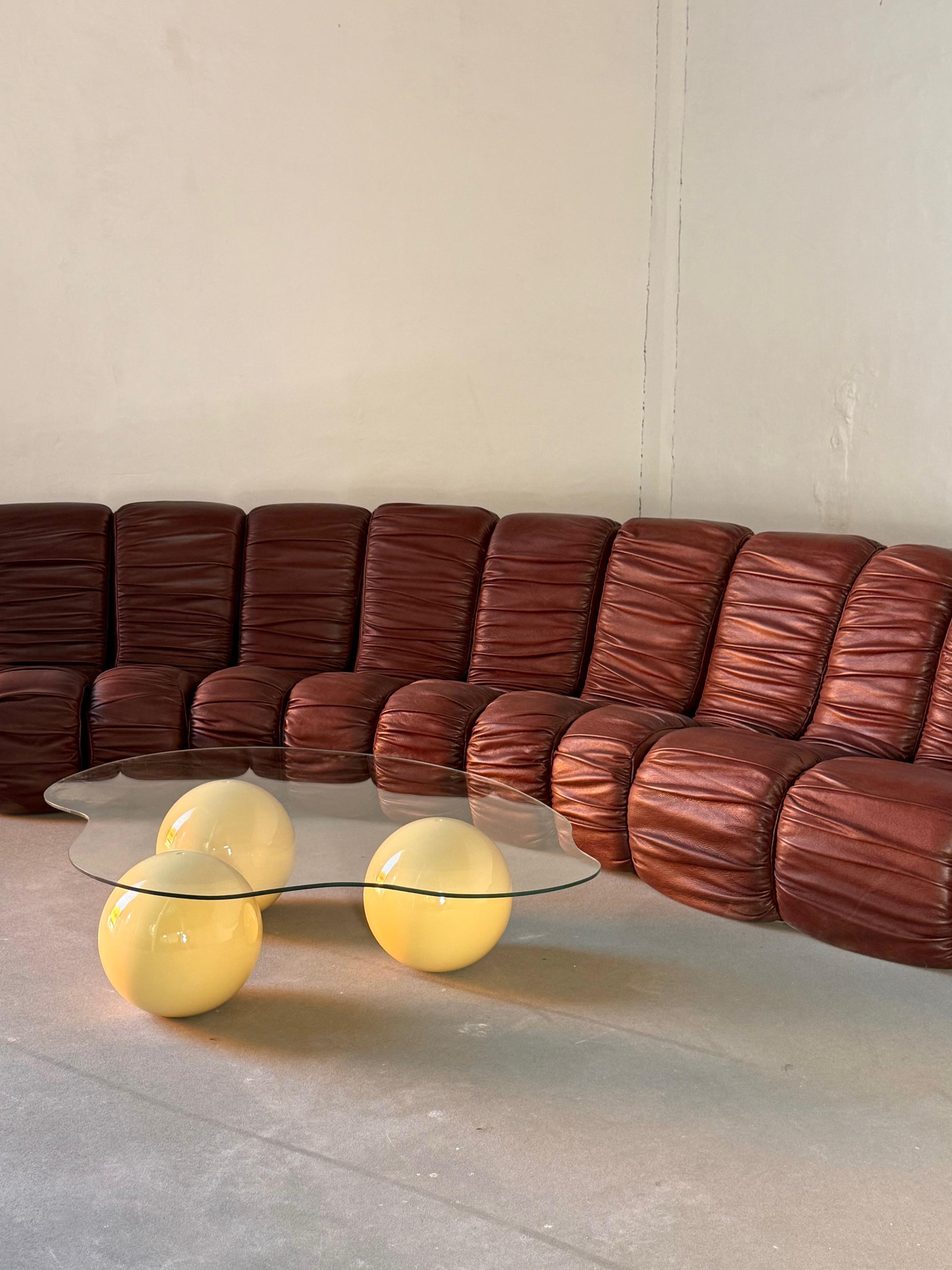 Verre Chaise longue AGE en polycarbonate noir avec assise en cuir intégrée en vente