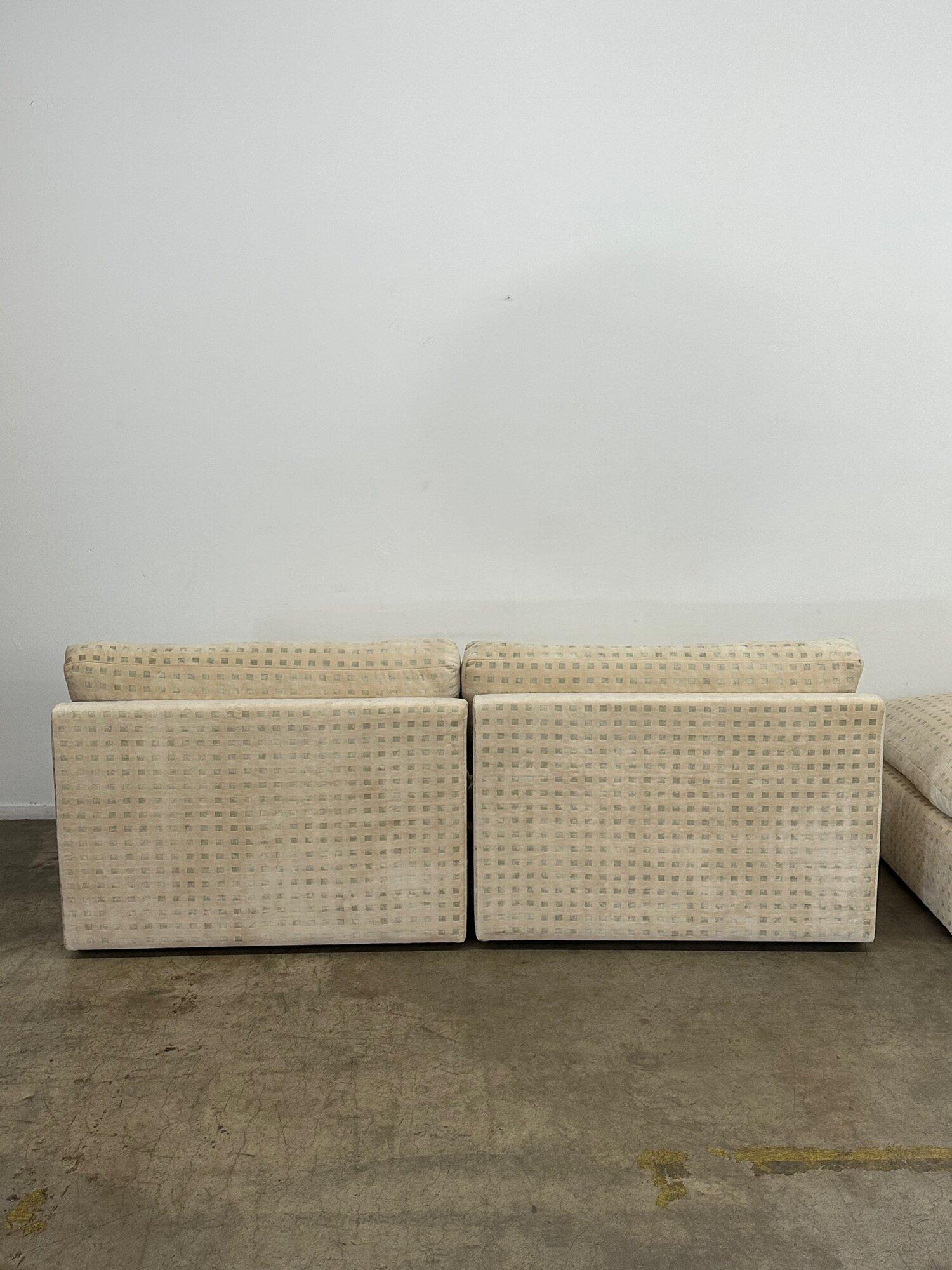 20th Century Contemporary Cloud Style Sofa Redone in Checkered Chenille