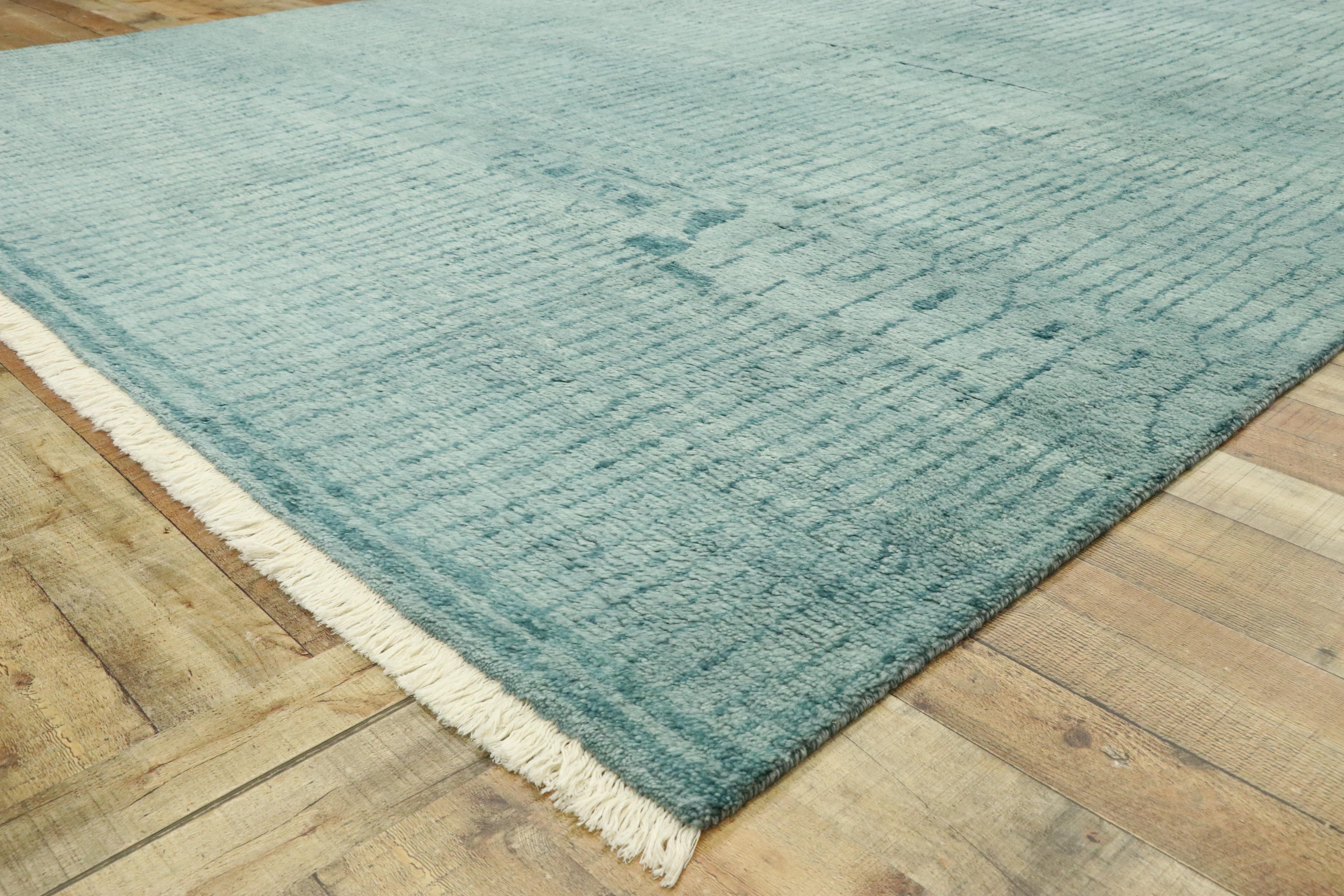 Wool Contemporary Coastal Moroccan Style Rug, Postmodern Cape Cod Style
