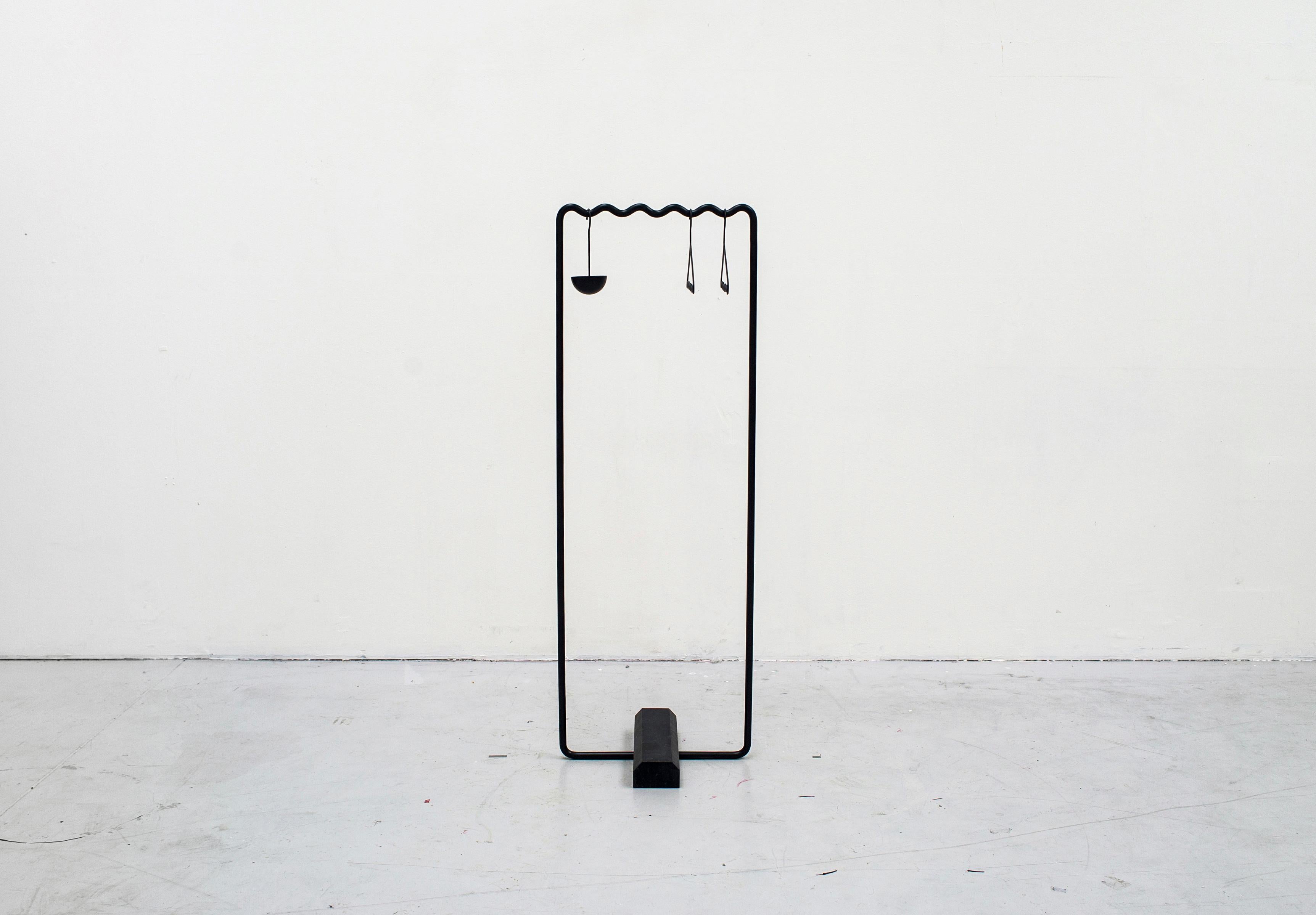 Aluminum Contemporary Coat Rack Small in Black by Erik Olovsson For Sale