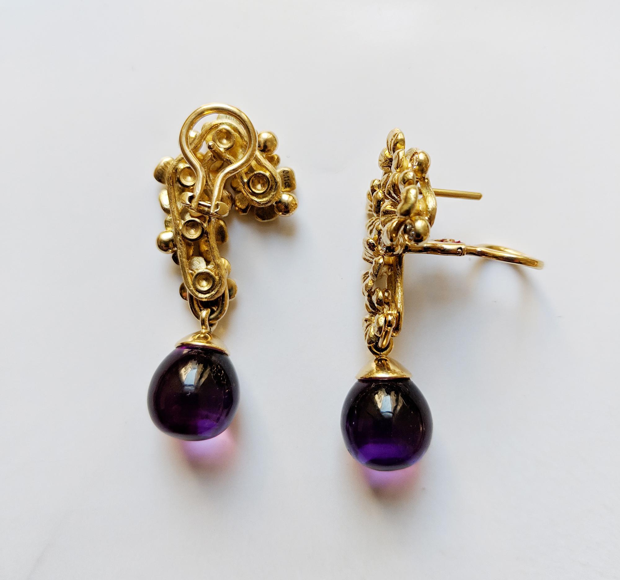 Boucles d'oreilles contemporaines en or blanc 18 carats avec Morganites rose clair en vente 10
