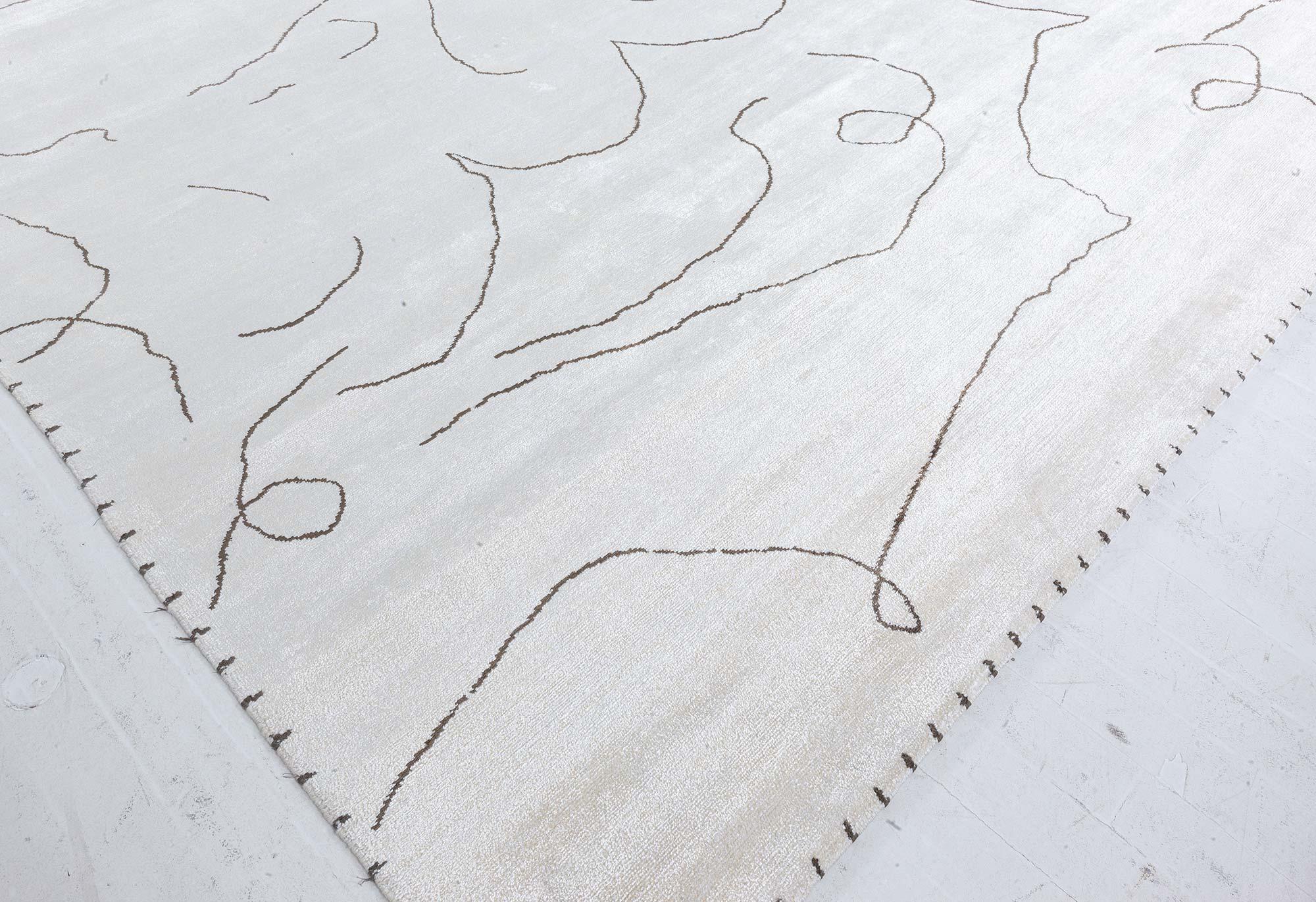 Modern Contemporary Cocteau Hand Knotted Silk Rug by Doris Leslie Blau For Sale