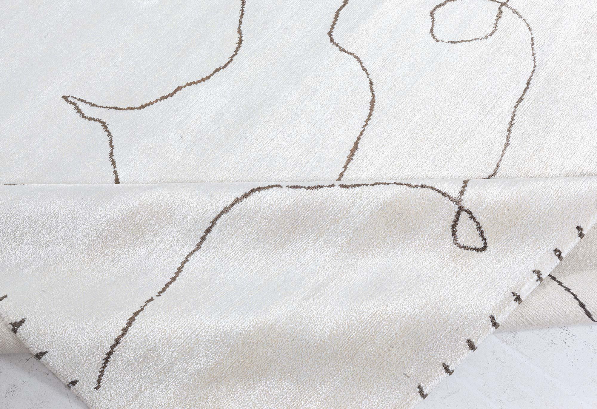 Tibetan Contemporary Cocteau Hand Knotted Silk Rug by Doris Leslie Blau For Sale