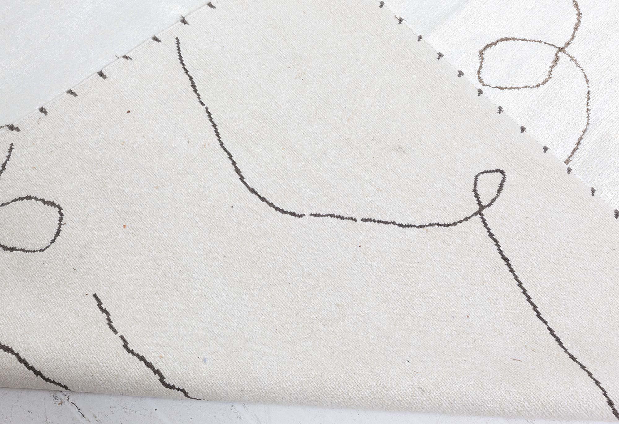 Seta Tappeto contemporaneo Cocteau in seta annodata a mano di Doris Leslie Blau in vendita
