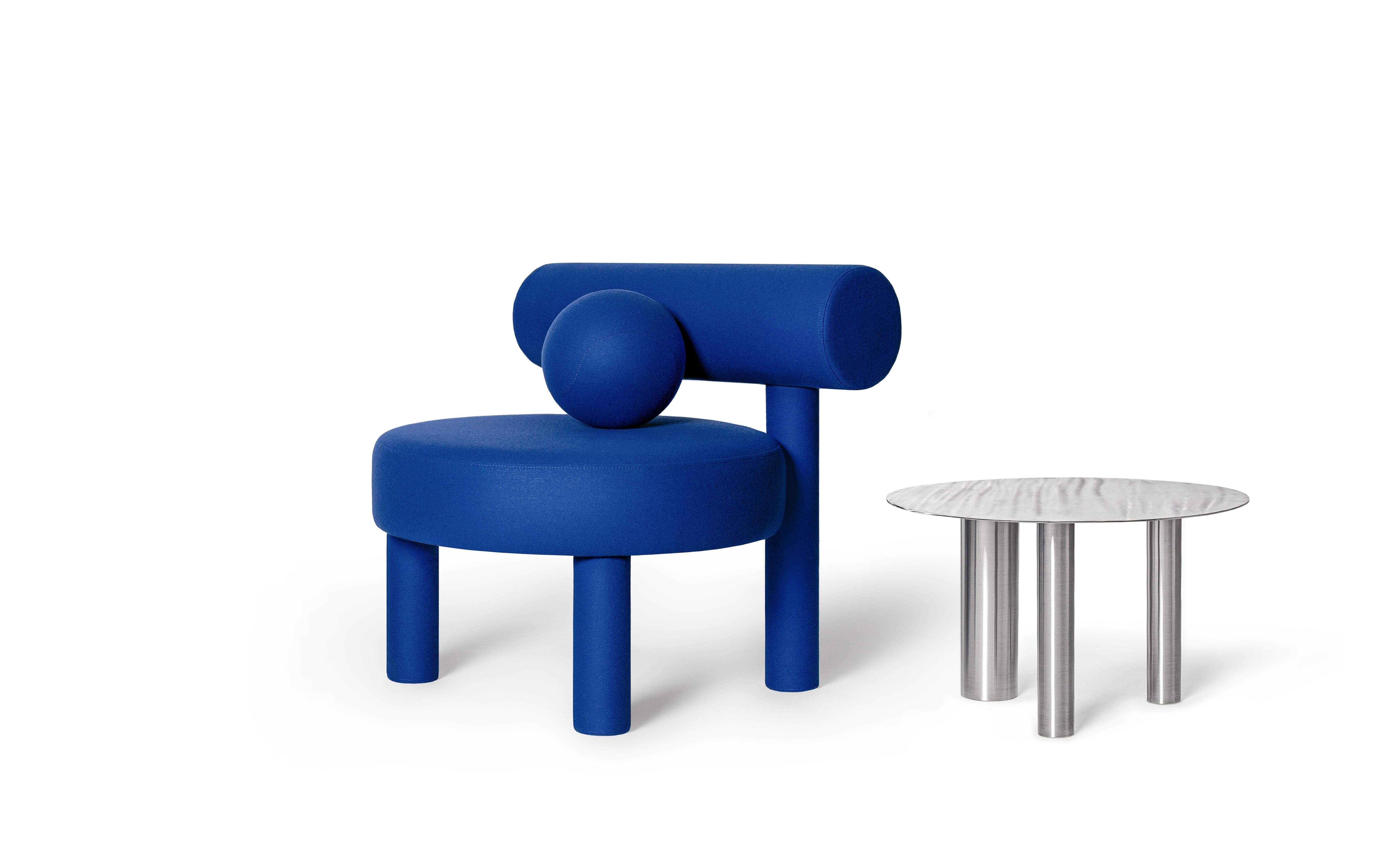 Table basse contemporaine 'Brandt CS1' par NOOM, acier inoxydable en vente 1