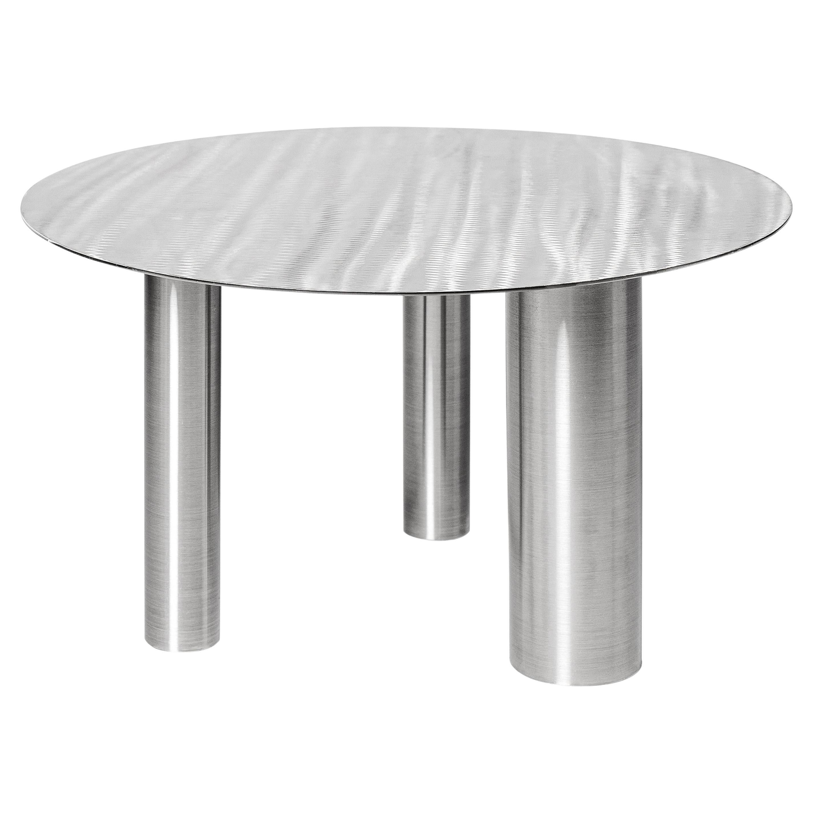 Contemporary Coffee Low Table 'Brandt CS1' by Noom, Stainless Steel